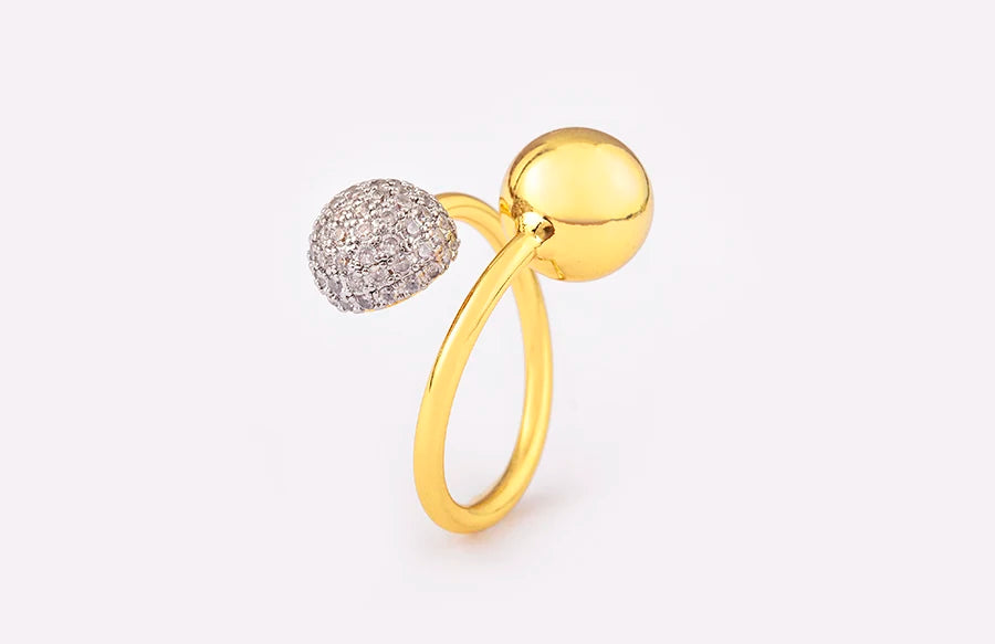 Adjustable Shiny Zircon Open Ring