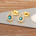 Hollow Zircon Evil Eye Stud Earrings