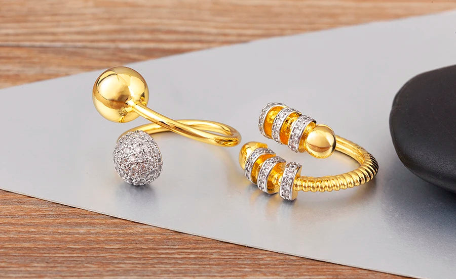 Adjustable Shiny Zircon Open Ring