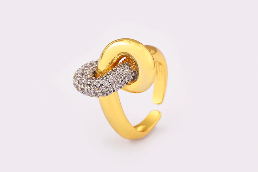 Adjustable Shiny Zircon Open Ring