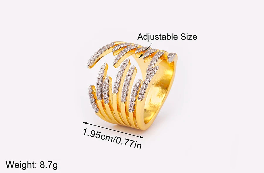 Adjustable Shiny Zircon Open Ring