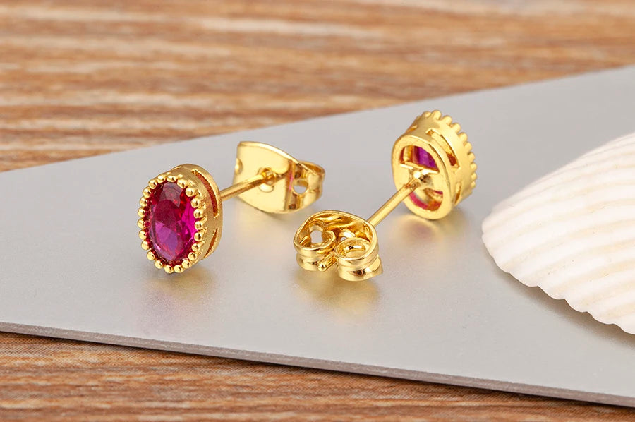 Nidin Korea Popular Irregular Elegant Round Shape Delicate Zircon Earrings For Women Girls Daily Party Jewelry Accessories Gift