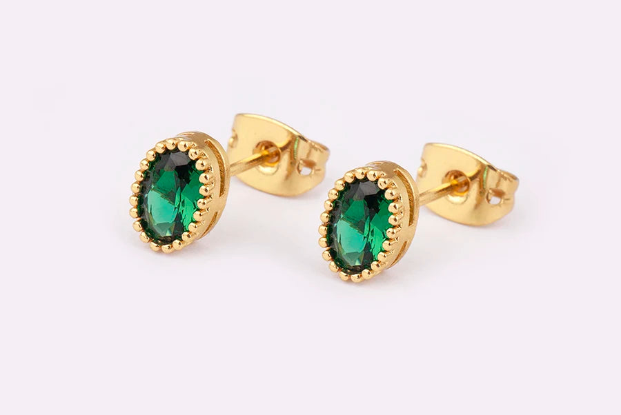Nidin Korea Popular Irregular Elegant Round Shape Delicate Zircon Earrings For Women Girls Daily Party Jewelry Accessories Gift