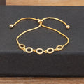 Nidin Classic Hollow Design Shiny Crystal Zircon Adjustable Chain Bracelets Bangle For Women Girl Daily Party Jewelry Gifts