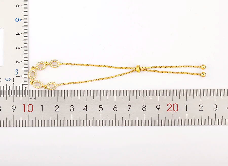 Nidin Classic Hollow Design Shiny Crystal Zircon Adjustable Chain Bracelets Bangle For Women Girl Daily Party Jewelry Gifts
