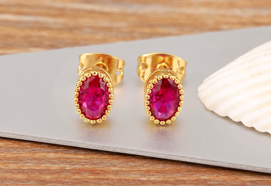 Nidin Korea Popular Irregular Elegant Round Shape Delicate Zircon Earrings For Women Girls Daily Party Jewelry Accessories Gift