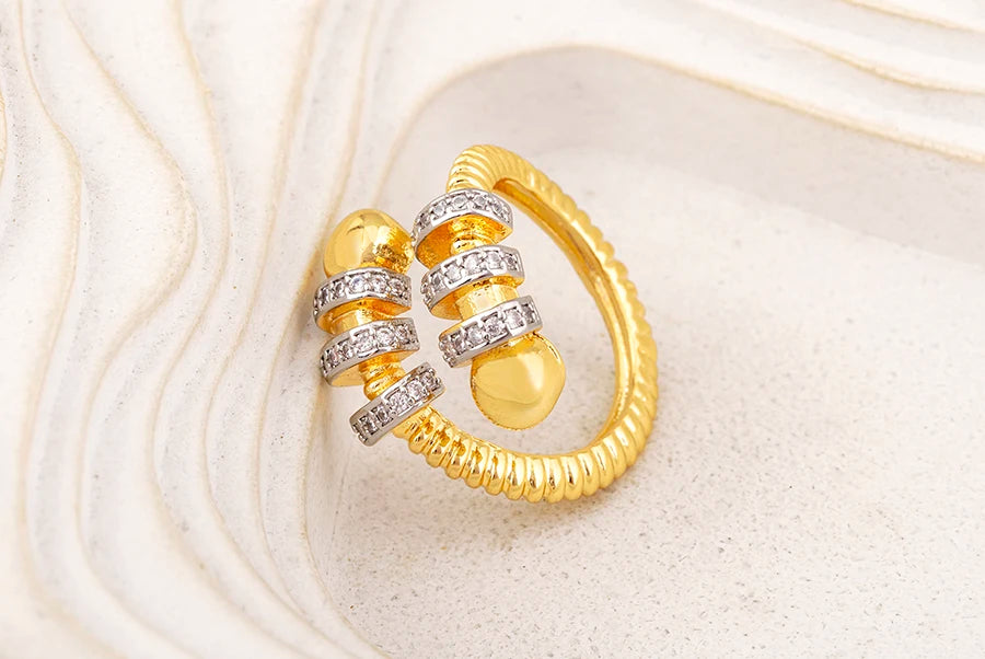 Adjustable Shiny Zircon Open Ring