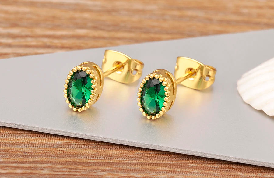 Nidin Korea Popular Irregular Elegant Round Shape Delicate Zircon Earrings For Women Girls Daily Party Jewelry Accessories Gift