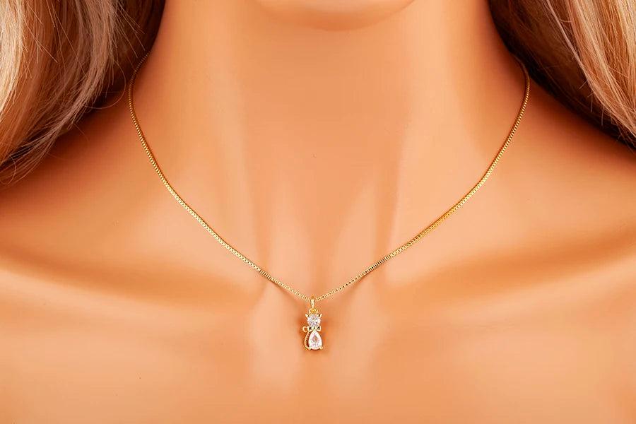 Aesthetic Cat Charm Necklace