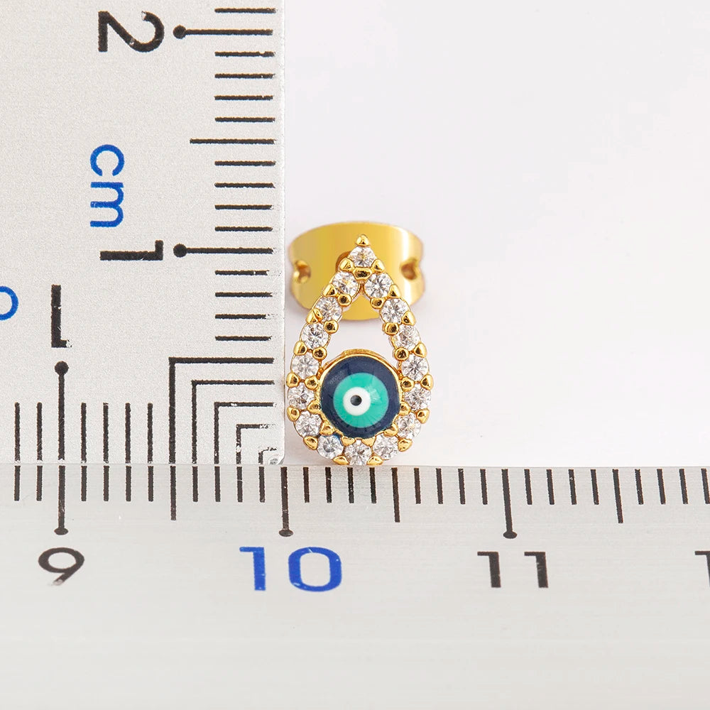 Hollow Zircon Evil Eye Stud Earrings