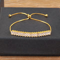 Nidin New Korea Popular Shiny Crystal Zircon  Adjustable Bracelets Bangle For Women Light Luxury Girl Wedding Jewelry Gifts
