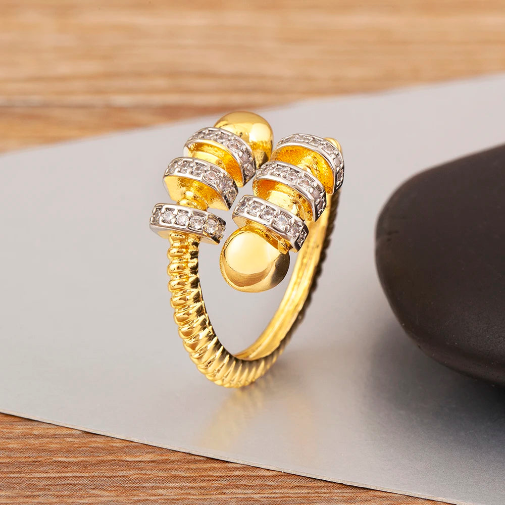 Adjustable Shiny Zircon Open Ring
