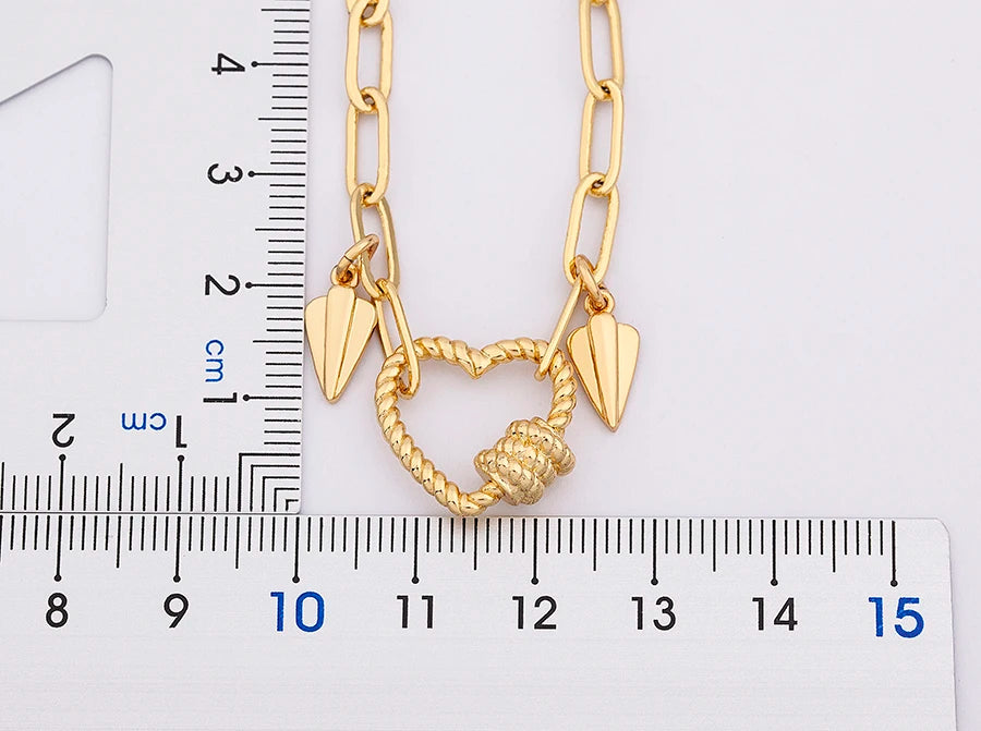 Nidin Light Luxury Classic Charm Heart Bracelet for Women Shiny Princess Cut Cubic Zircon CZ Pendant Bangles Copper Jewelry Gift