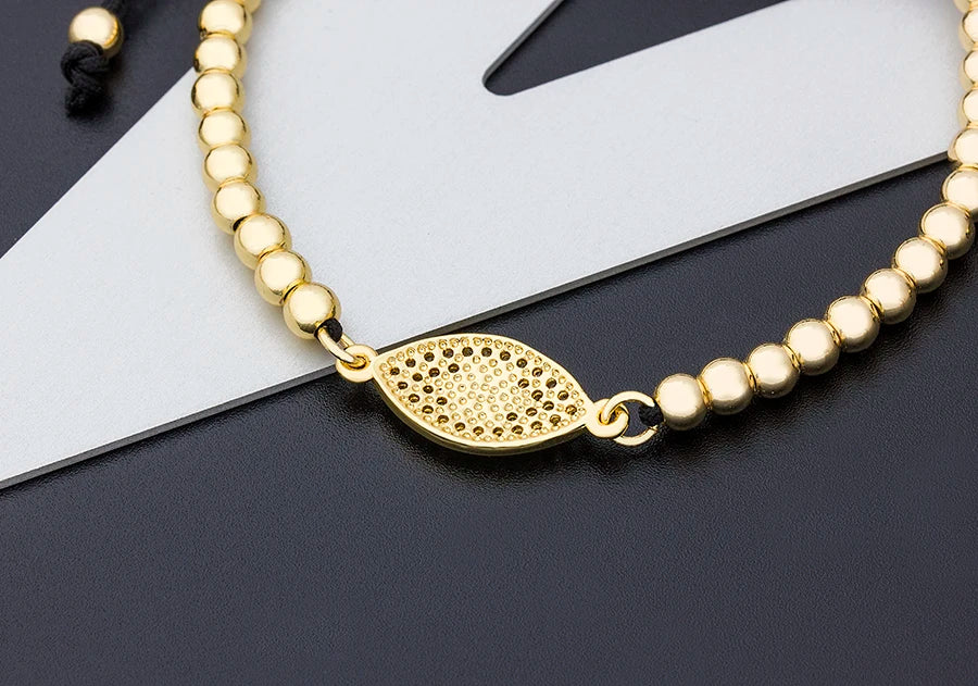 Nidin Hamsa Hand Evil Eye Copper Beads Adjustable Bracelet Lucky Braided Rope Bracelet 5 Styles For Women Men Party Jewelry