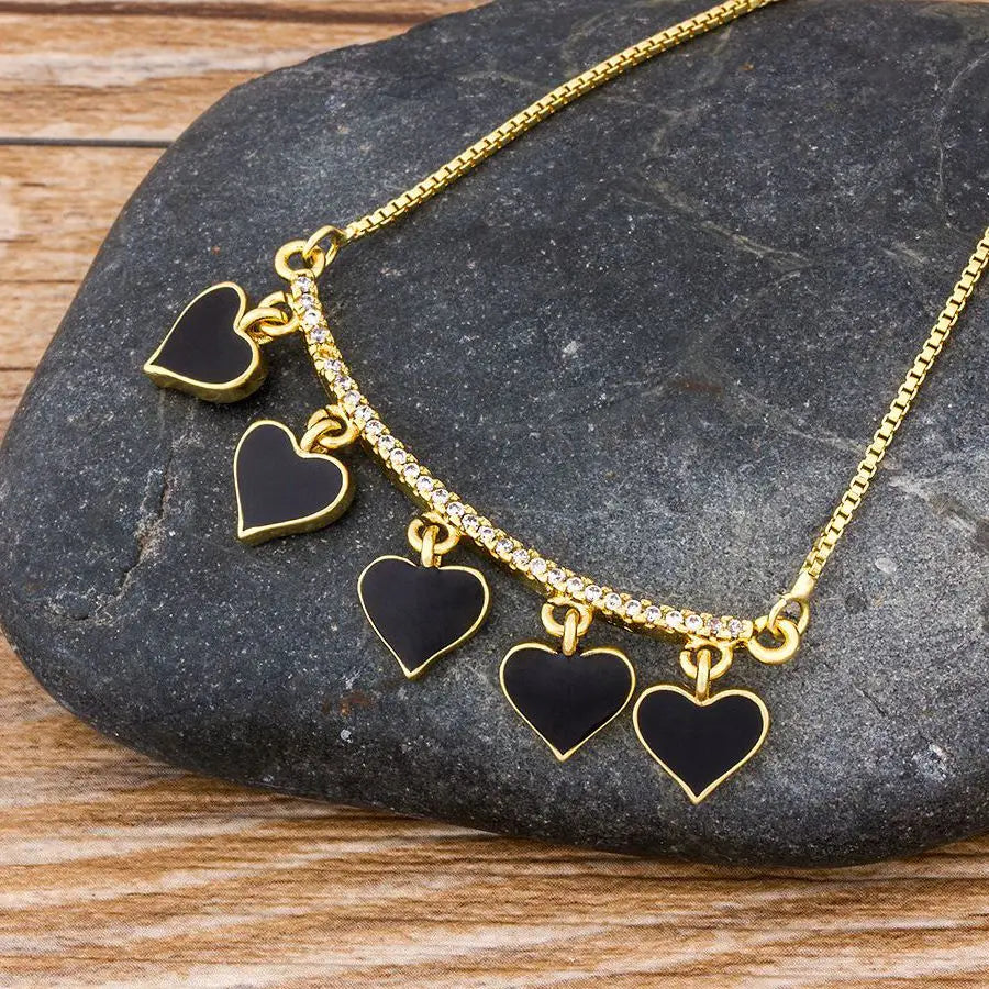 Romantic Colorful Zircon Heart Pendant
