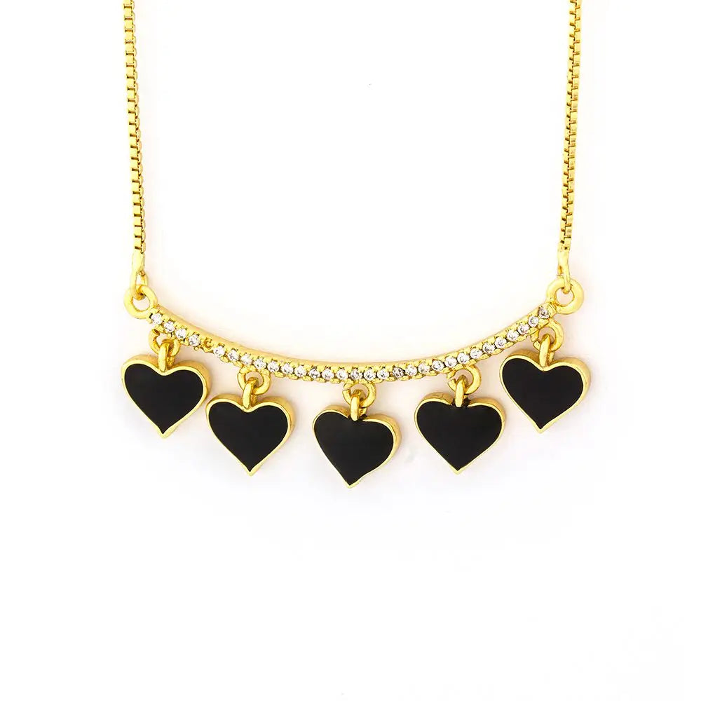 Romantic Colorful Zircon Heart Pendant