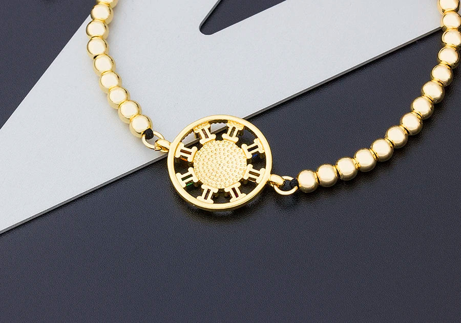 Nidin Men Trendy Turkish Evil Eye Handmade Beads Bracelet Pave CZ Eye Lucky Rope Bracelet Adjustable Female Party Jewelry Gifts