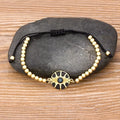 Nidin Men Trendy Turkish Evil Eye Handmade Beads Bracelet Pave CZ Eye Lucky Rope Bracelet Adjustable Female Party Jewelry Gifts