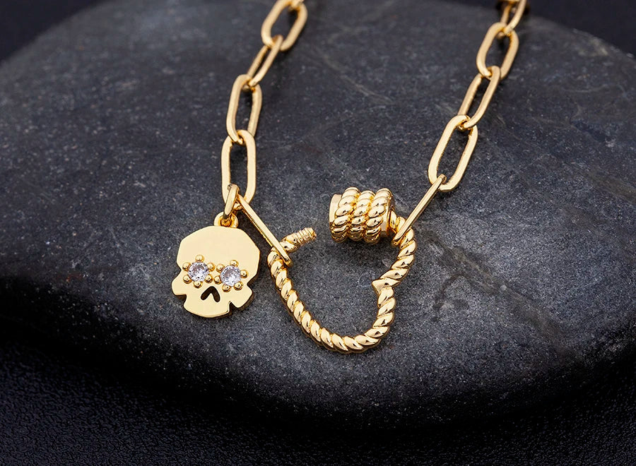 Crystal Heart Link Chain Bracelet