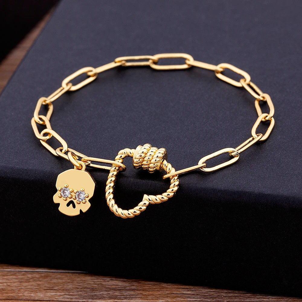 Crystal Heart Link Chain Bracelet