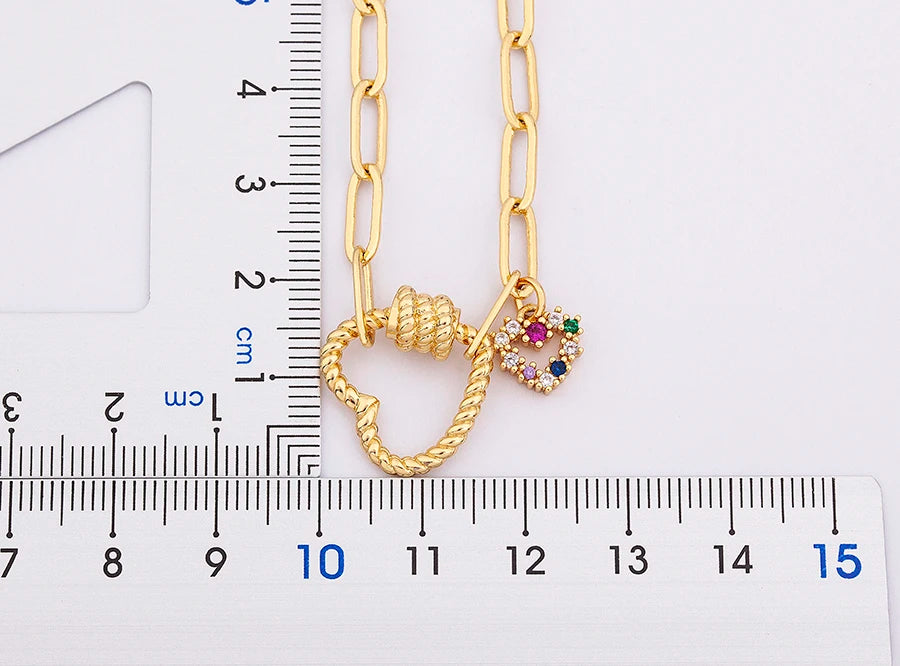 Nidin Light Luxury Classic Charm Heart Bracelet for Women Shiny Princess Cut Cubic Zircon CZ Pendant Bangles Copper Jewelry Gift