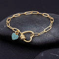 Crystal Heart Link Chain Bracelet