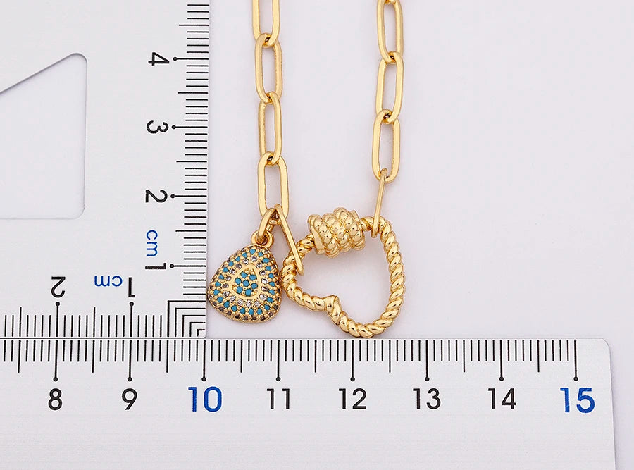 Nidin Light Luxury Classic Charm Heart Bracelet for Women Shiny Princess Cut Cubic Zircon CZ Pendant Bangles Copper Jewelry Gift