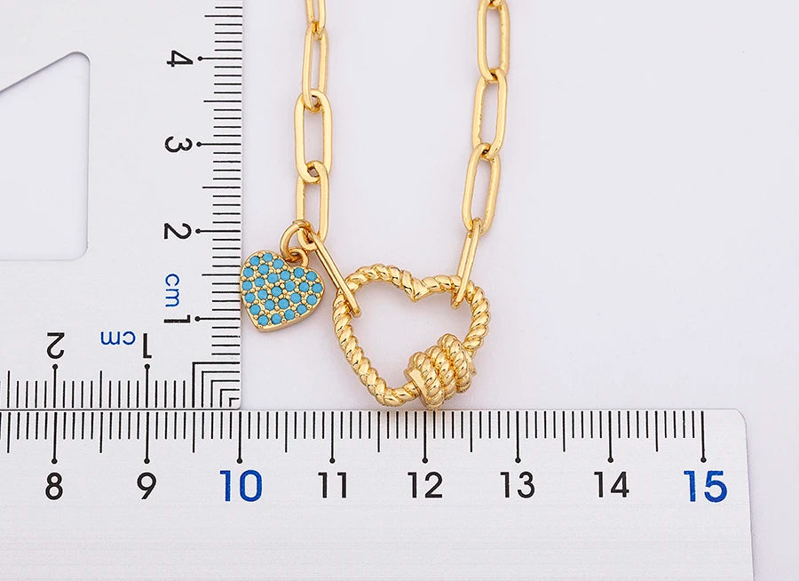 Nidin Light Luxury Classic Charm Heart Bracelet for Women Shiny Princess Cut Cubic Zircon CZ Pendant Bangles Copper Jewelry Gift