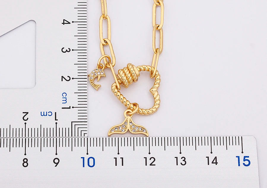 Nidin Light Luxury Classic Charm Heart Bracelet for Women Shiny Princess Cut Cubic Zircon CZ Pendant Bangles Copper Jewelry Gift