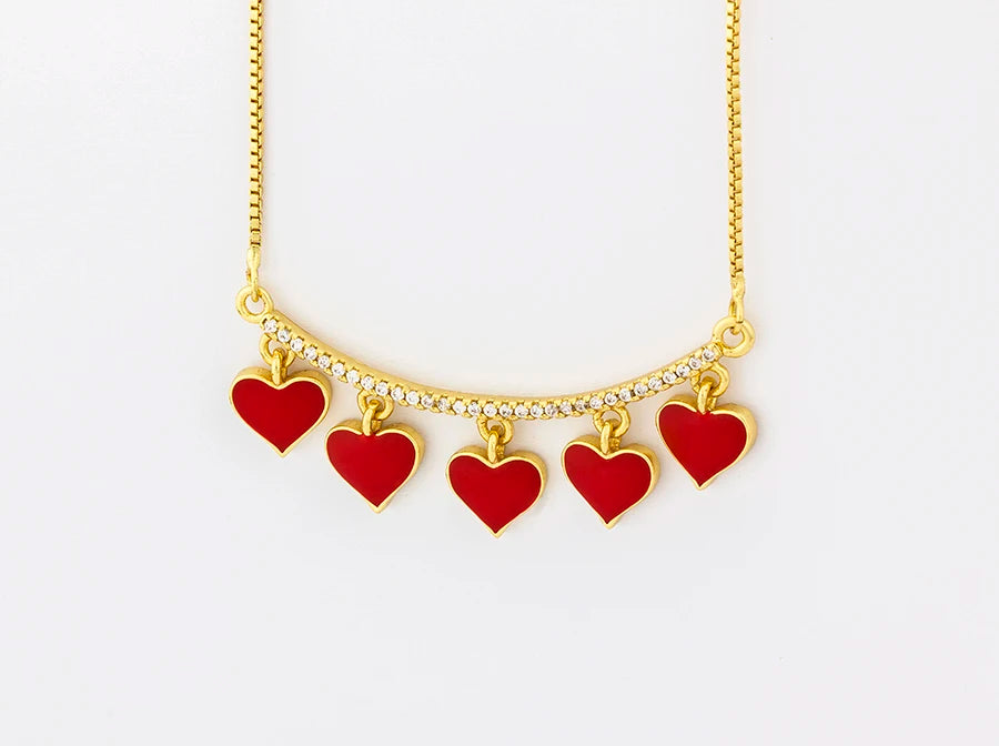 Romantic Colorful Zircon Heart Pendant