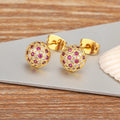 Geometric Colorful Zircon Studs