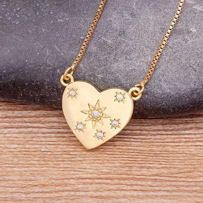 Elegant Gold Heart Pendant Necklace