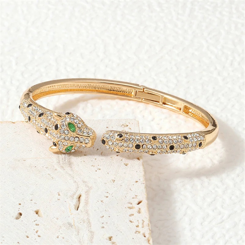Pave Rhinestone Panther Bracelet
