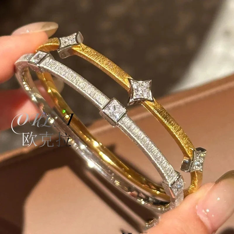 Brushed Rhombus Bangle