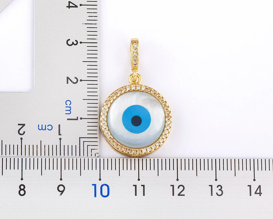 Nidin New Arrival Gold Plated Evil Eye Pendant Necklace For Women Zircon Jewelry Clavicle Chain Choker Party Wedding Gift