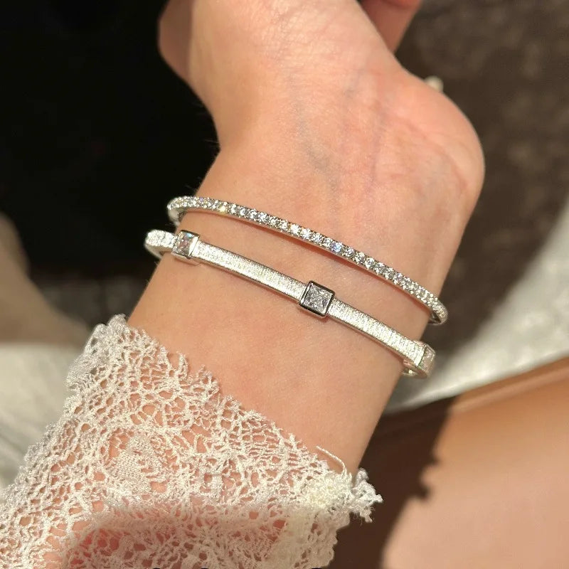 Brushed Rhombus Bangle