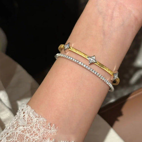 Brushed Rhombus Bangle