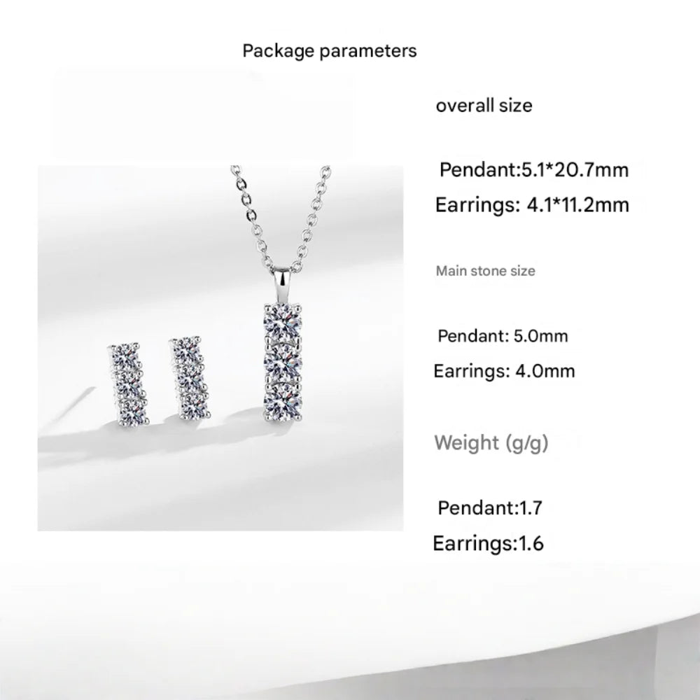 925 Silver Diamond-Style Set