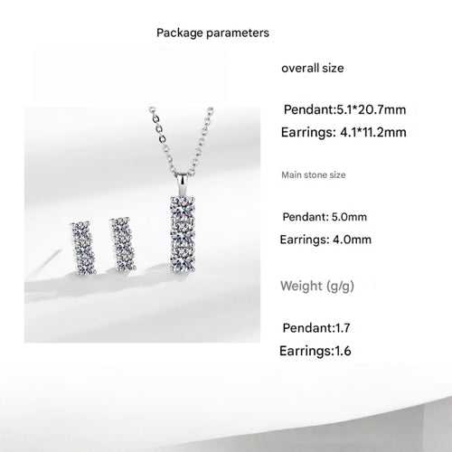 925 Silver Diamond-Style Set