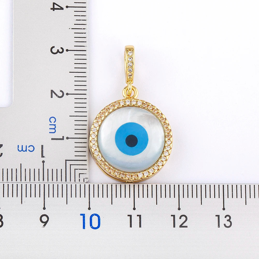 Nidin New Arrival Gold Plated Evil Eye Pendant Necklace For Women Zircon Jewelry Clavicle Chain Choker Party Wedding Gift