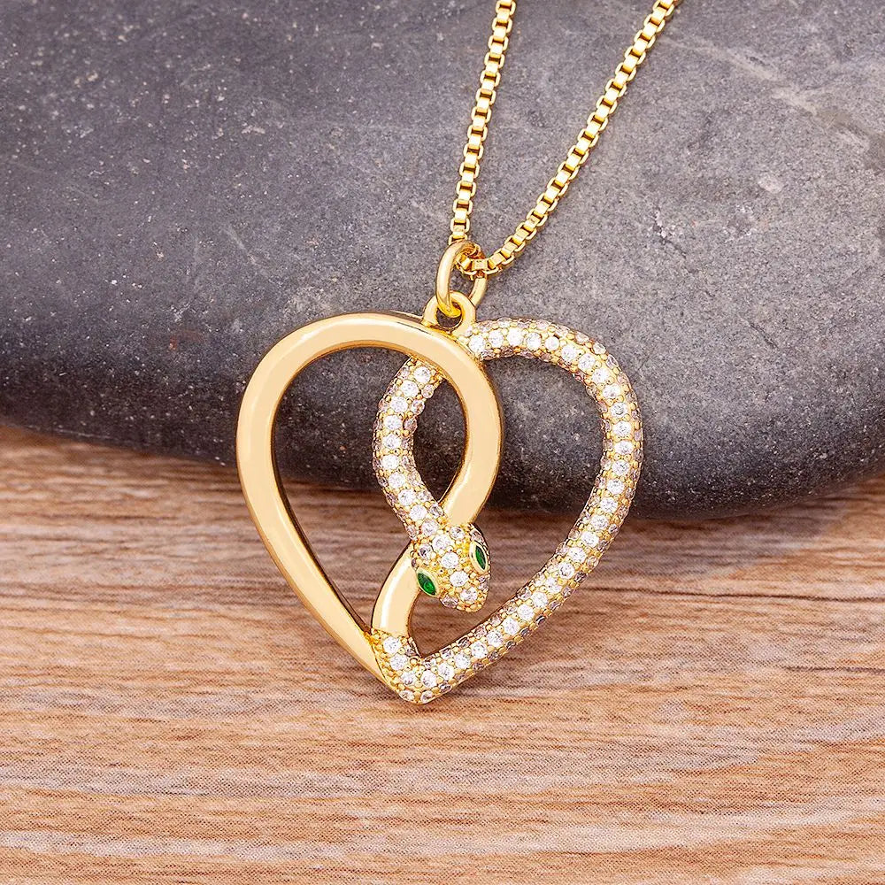 Trendy Snake Chain Heart Choker