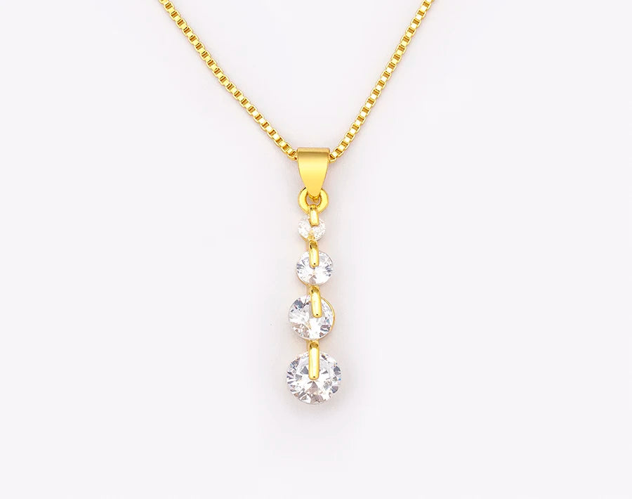 Nidin New Creative Design Round Zircon Fashion Bling Crystal Neck Accessories Jewelry Gold Plated Fine New Year Gift Wholesale