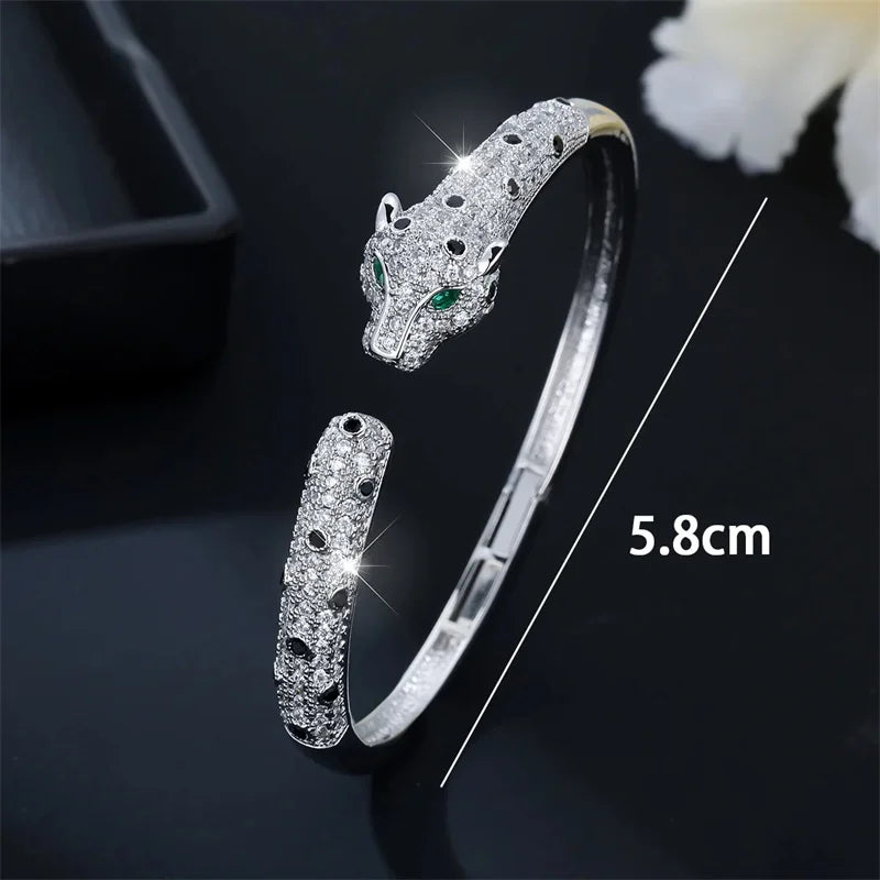 Pave Rhinestone Panther Bracelet