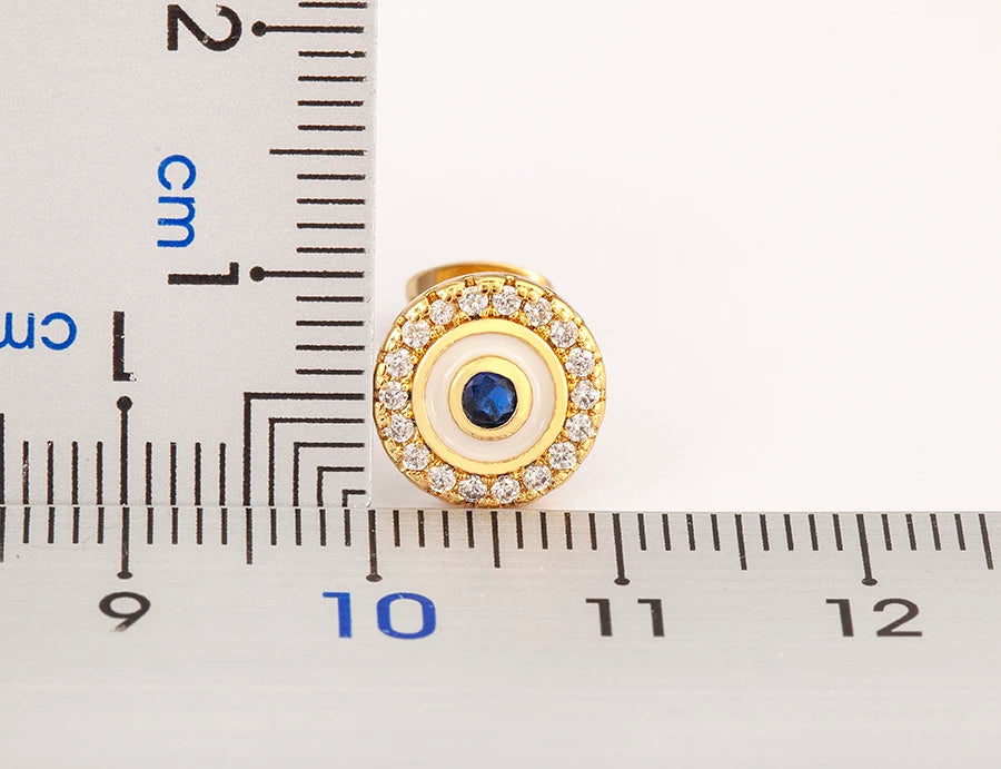 Hollow Zircon Evil Eye Stud Earrings