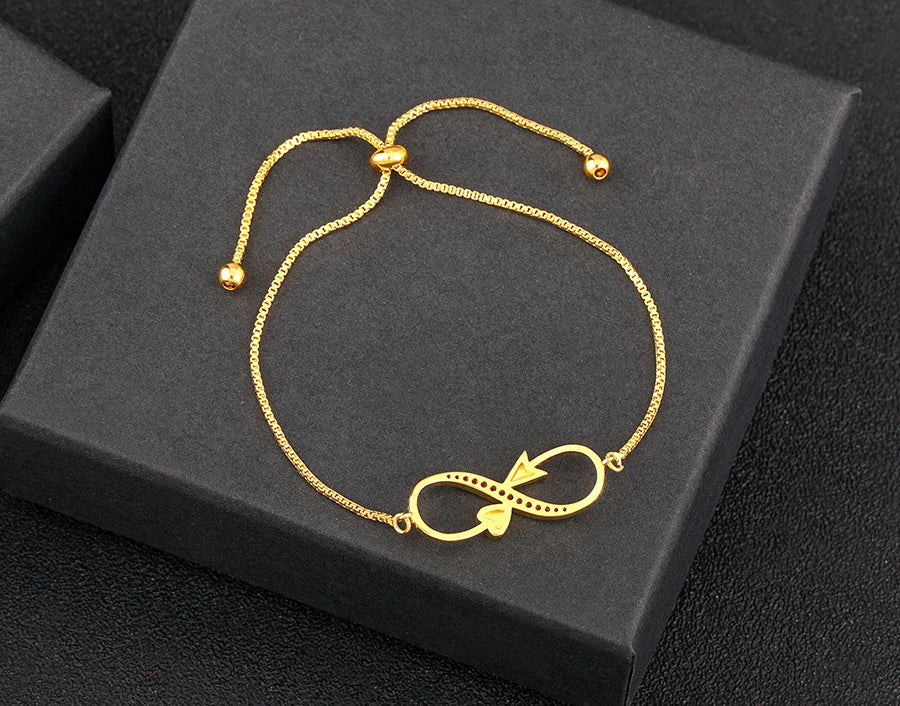 Nidin Charm Zircon Geometric Shape Bracelet Adjustable 15 Styles Gold Color Link Chain Jewelry Women's Personality Party Gift