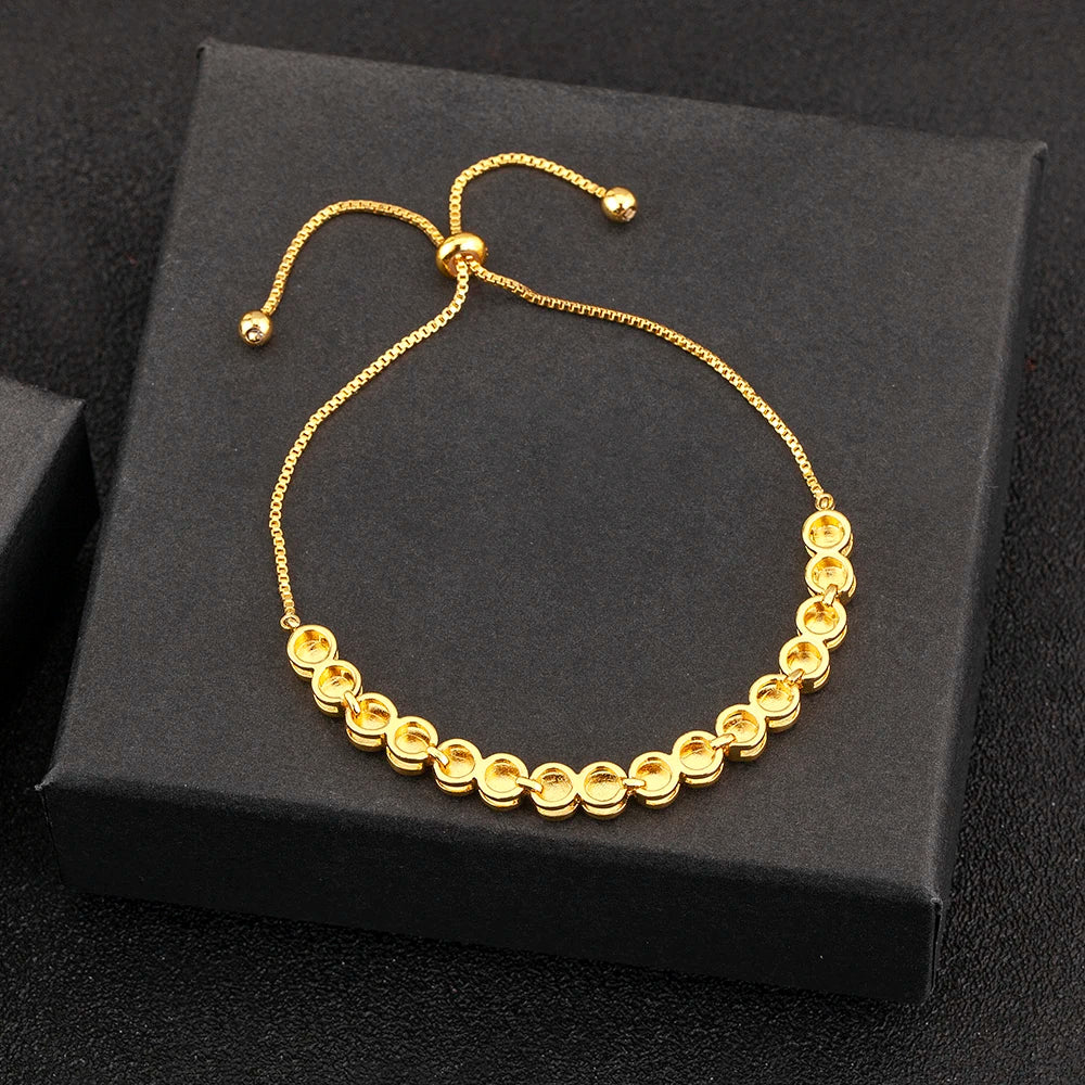 Nidin Luxury Men 4 Colors Evil Eye Beads Chain Bracelets Bangles Adjustable Party Wedding Elegant  Jewelry Gift For Female Male