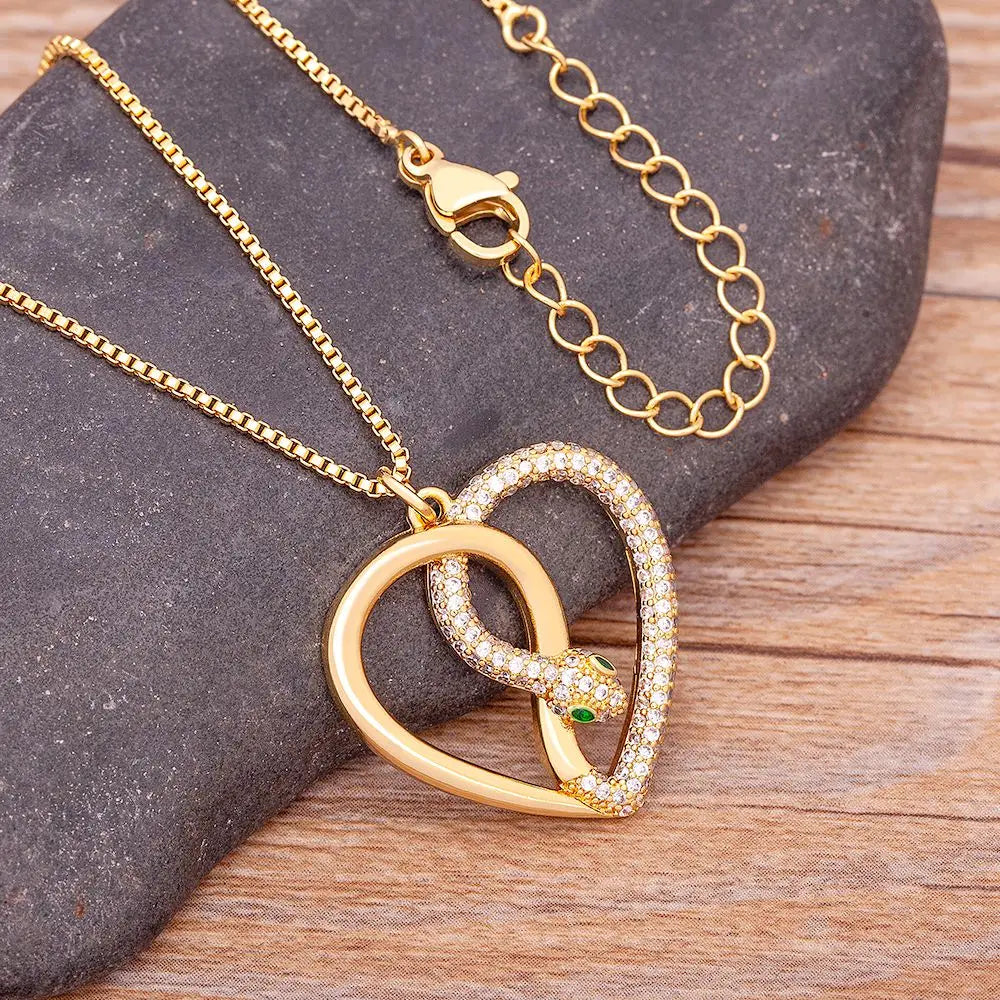 Trendy Snake Chain Heart Choker