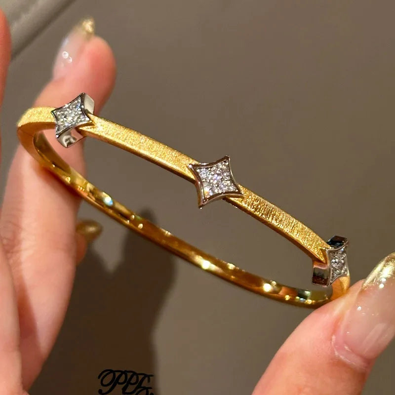 Brushed Rhombus Bangle