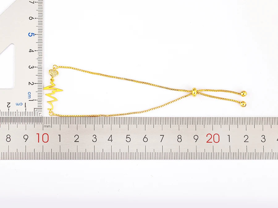 Nidin Charm Zircon Geometric Shape Bracelet Adjustable 15 Styles Gold Color Link Chain Jewelry Women's Personality Party Gift