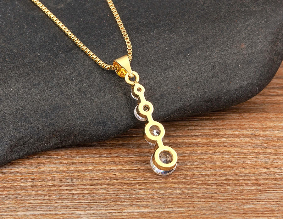 Nidin New Creative Design Round Zircon Fashion Bling Crystal Neck Accessories Jewelry Gold Plated Fine New Year Gift Wholesale